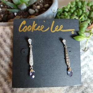 Lavender Crystal Dangle Earrings